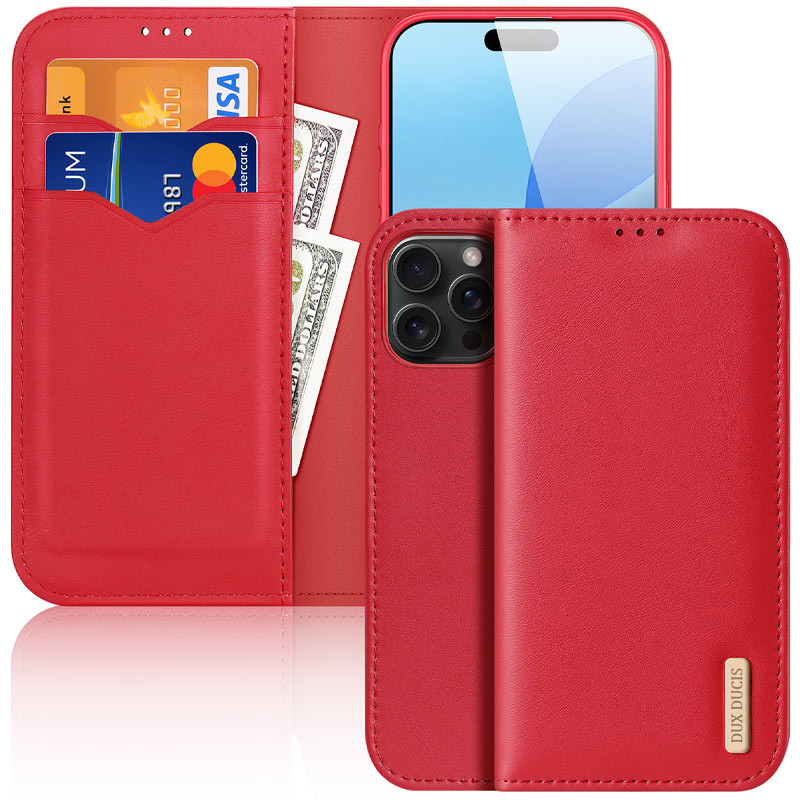 Фото Чохол-книжка Dux Ducis Hivo на Apple iPhone 16 Pro Max (6.9") (Red) на vchehle.ua