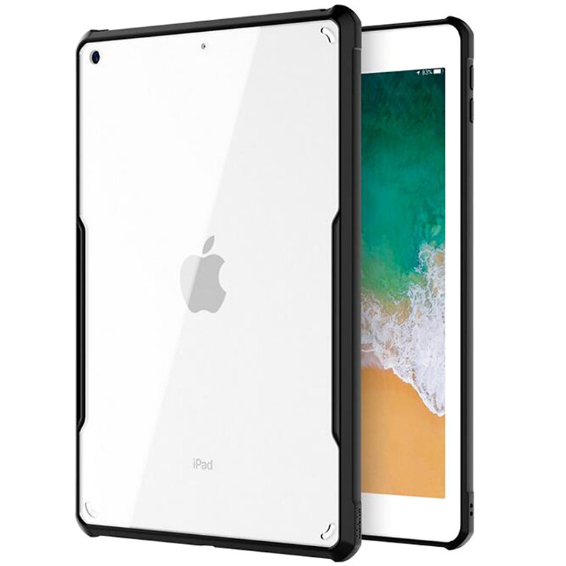 Фото TPU+PC чехол Xundd c усиленными углами для Apple iPad 10.2" (2019) (2020) (2021) (Прозорий / Чорний) на vchehle.ua