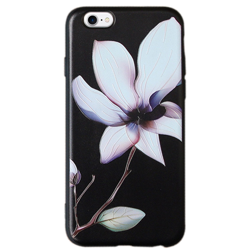 

TPU чехол Магнолия для iPhone 7 (4.7'') (Черный) 873679