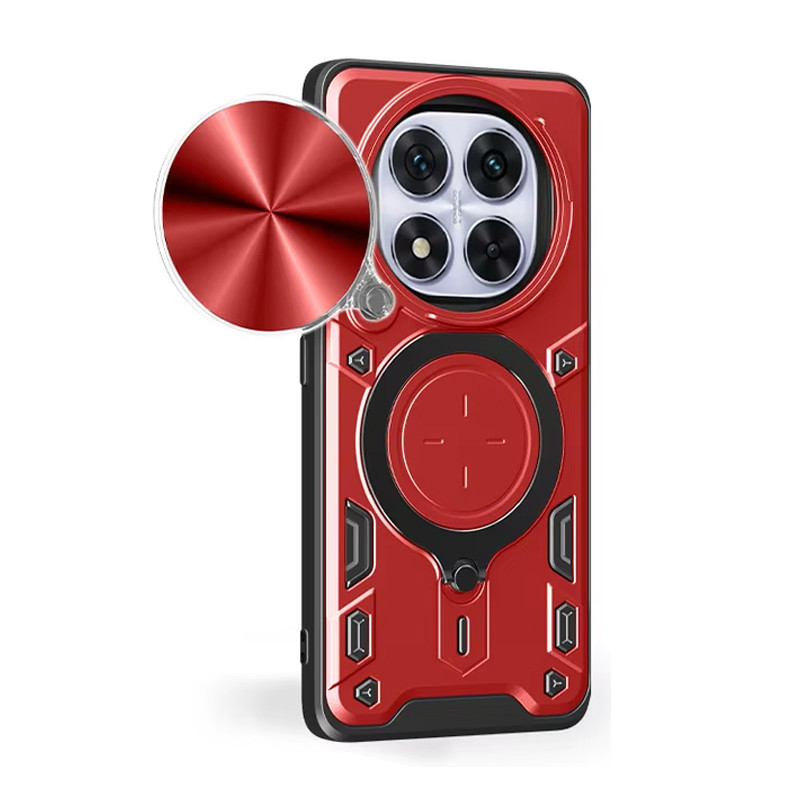 Фото Ударопрочный чехол Bracket case with Magnetic для Xiaomi Redmi Note 14 Pro 5G (Red) на vchehle.ua