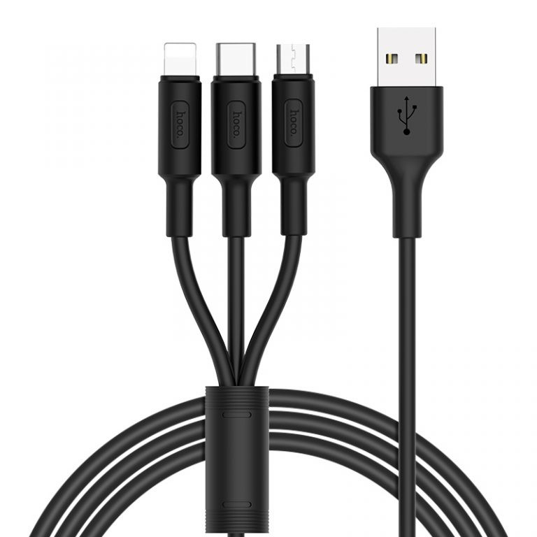 

Дата кабель Hoco X25 "Soarer" 3in1 Lightning -MicroUSB-Type-C (Чорний) 876812