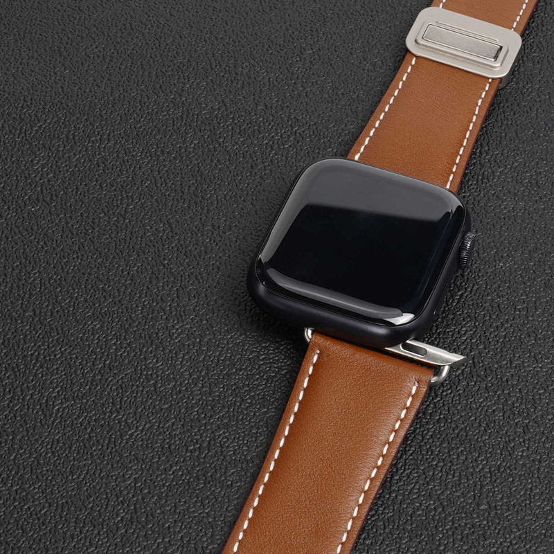 Фото Ремінець Dux Ducis Genuine Leather для Apple Watch 42(ser.1-3)/44/45/46/49mm (Brown) в маназині vchehle.ua