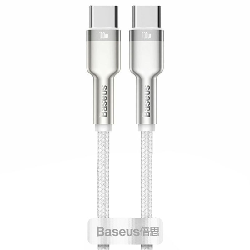 Дата кабелю Baseus Cafule Series Метал Type-C to Type-C 100W (1m) (CATJK-C) (Білий)