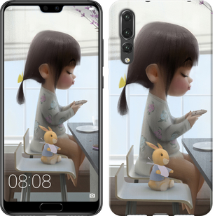 

Чехол Милая девочка с зайчиком для Huawei P20 Pro 636715
