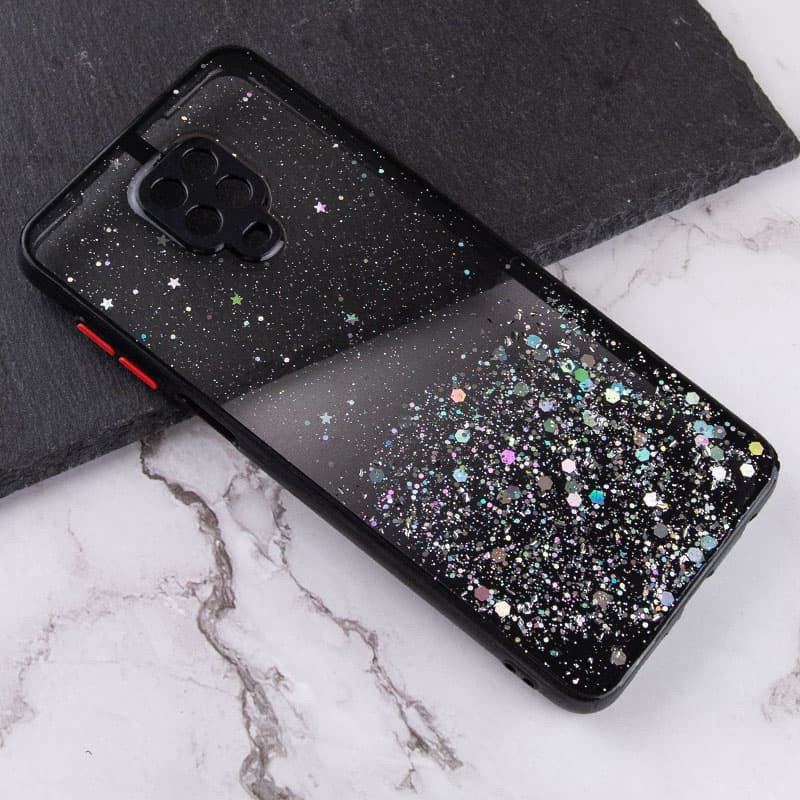 Фото TPU чехол Spangle star с защитой камеры для Xiaomi Redmi Note 9s / Note 9 Pro / Note 9 Pro Max (Черный) на vchehle.ua