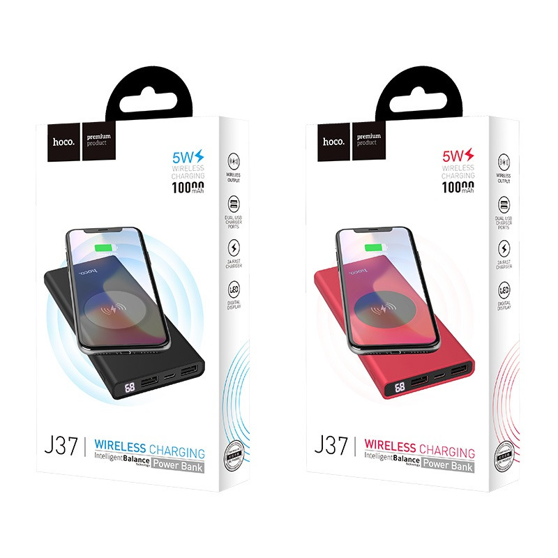 Купить Портативное зарядное устройство PowerBank Wireless Charger Hoco J37 Wisdom 10000 mAh на vchehle.ua