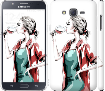 

Чехол Девушка с бокалом для Samsung Galaxy J7 J700H 841401