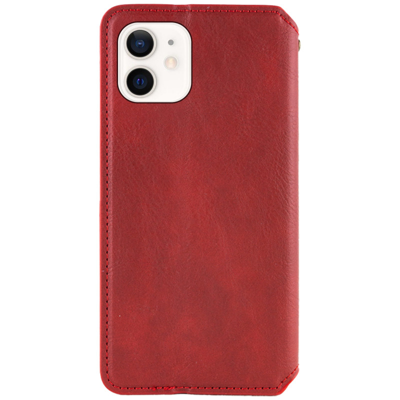 Фото Шкіряний чохол-книжка GETMAN Cubic (PU) на Apple iPhone 11 (6.1") (Червоний) на vchehle.ua
