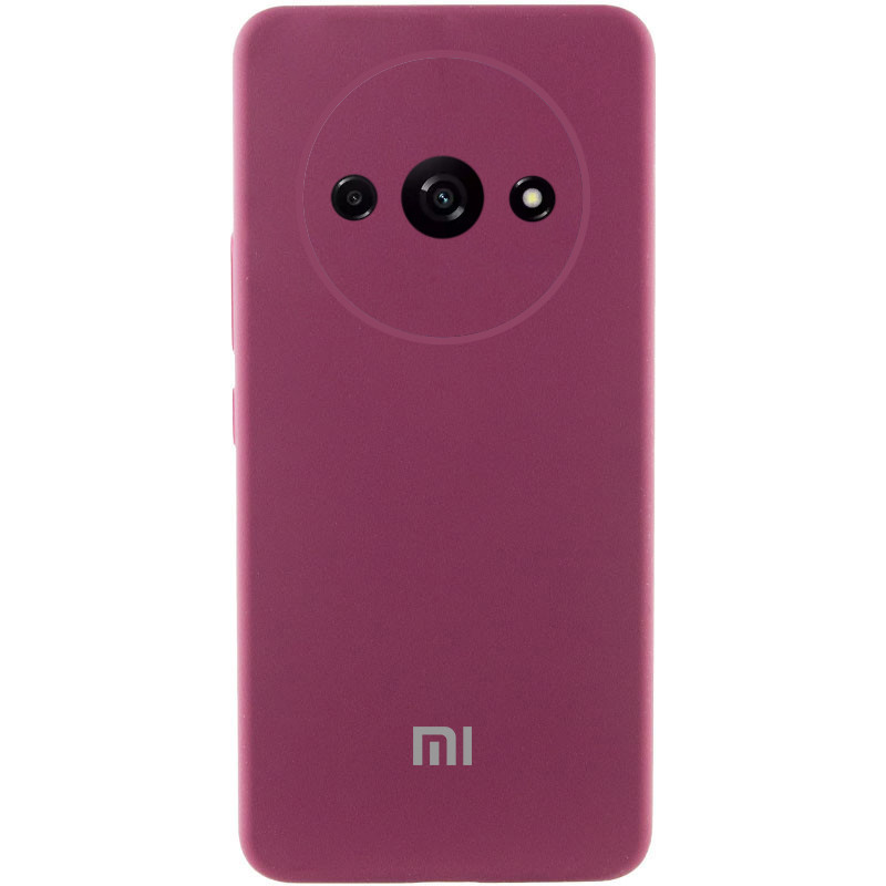 Чохол Silicone Cover Lakshmi Full Camera (AAA) with Logo на Xiaomi Redmi A3 (Бордовий / Plum)