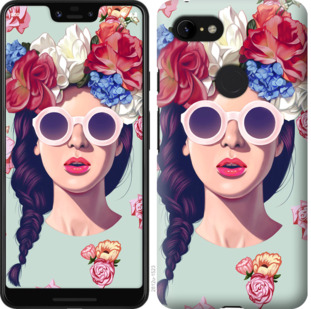 

Чохол Дівчина з квітами на Google Pixel 3 XL 778745