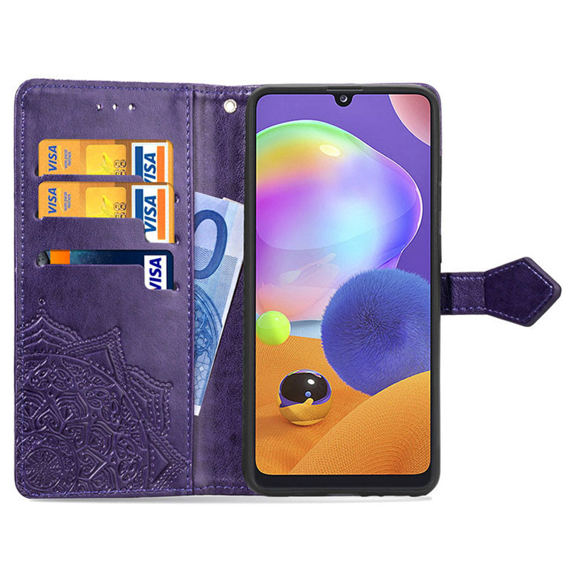 Фото Шкіряний чохол (книжка) Art Case з візитницею на Samsung Galaxy A14 4G/5G (Фіолетовий) на vchehle.ua