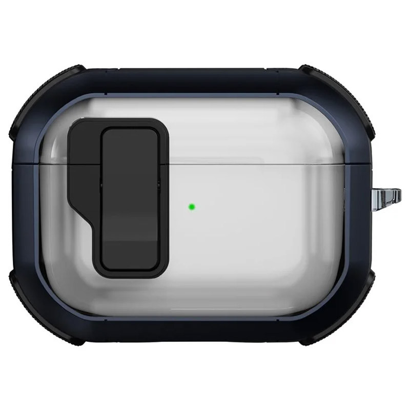 Футляр противоударный Locking Button для наушников Airpods Pro 2 / Pro (Blue)