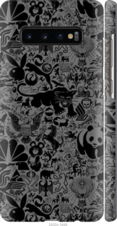 Чохол Чорно-сірий стікер бомбинг на Samsung Galaxy S10 Plus