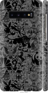 Чохол Чорно-сірий стікер бомбинг на Samsung Galaxy S10 Plus