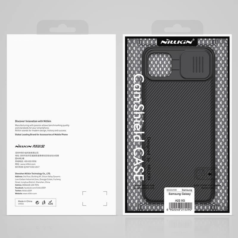 Заказать Карбоновая накладка Nillkin Camshield (шторка на камеру) для Samsung Galaxy A22 5G (Черный / Black) на vchehle.ua