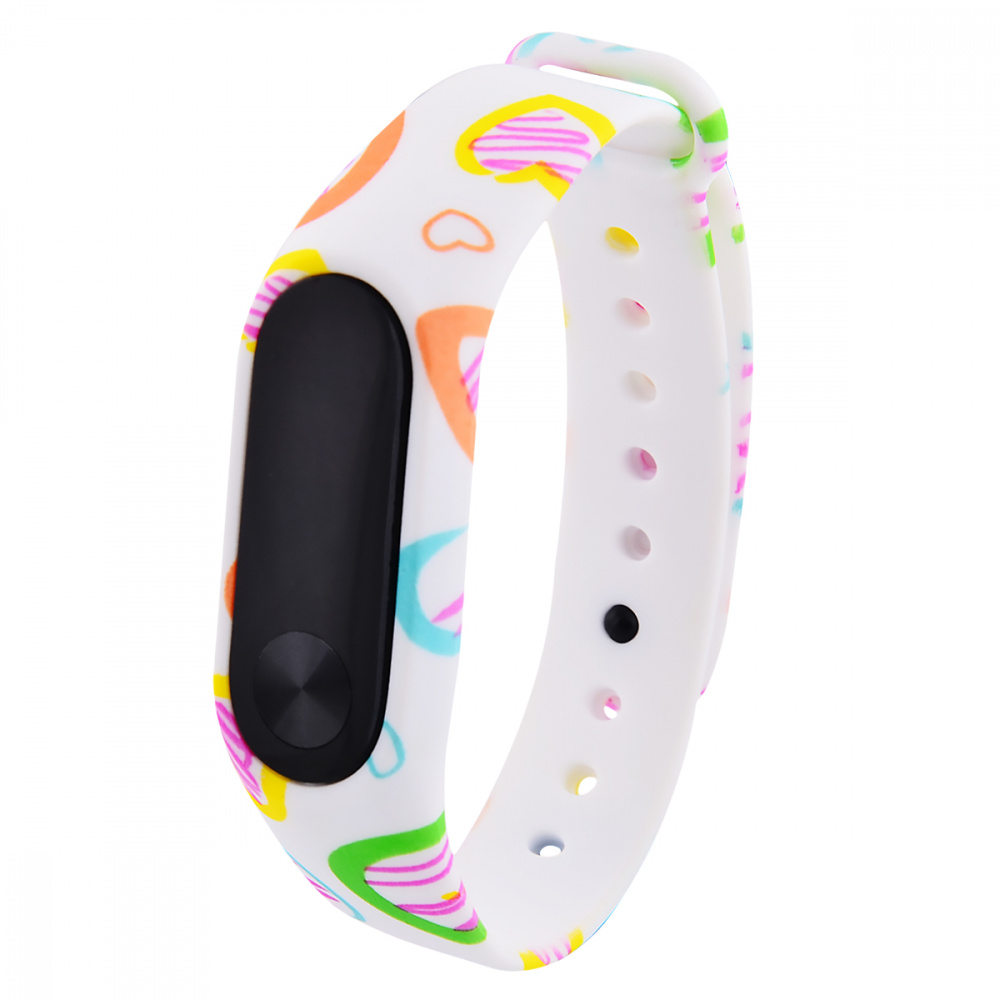 Ремешок Silicone with Print for Mi Band 3/4 (hearts)
