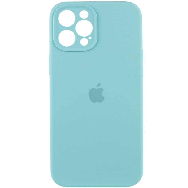 Чехол Silicone Case Full Camera Protective (AA) для Apple iPhone 12 Pro (6.1") (Бирюзовый / Marine Green)