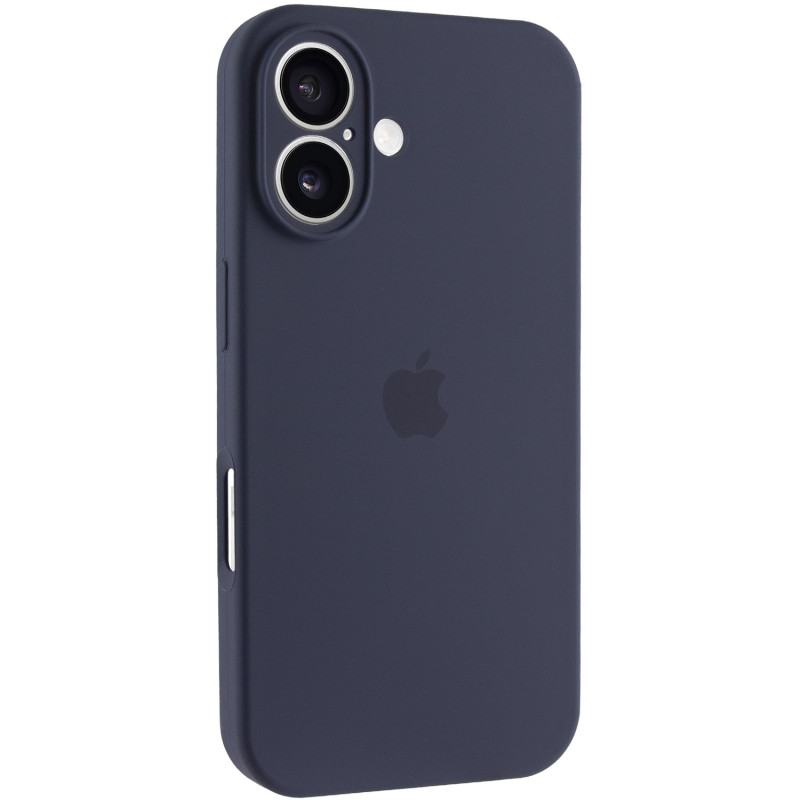 Чехол Silicone Case Full Camera Protective (AA) для Apple iPhone 16 (6.1") (Темно-синий / Midnight blue)