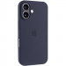 Чехол Silicone Case Full Camera Protective (AA) для Apple iPhone 16 (6.1") (Темно-синий / Midnight blue)