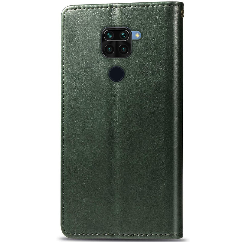 Фото Шкіряний чохол-книжка GETMAN Gallant (PU) для Xiaomi Redmi Note 9 / Redmi 10X (Зелений) на vchehle.ua