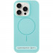 Чехол Silicone Case Full Protective (AA) NO LOGO with Magnetic Safe для Apple iPhone 13 (6.1") (Бирюзовый / Light Turquoise)