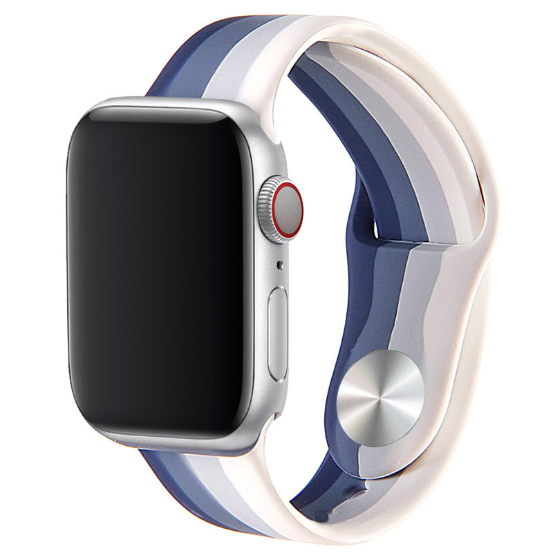 

Силіконовий ремінець Rainbow для Apple watch 38mm / 40mm (Синій / Білий) 1172168