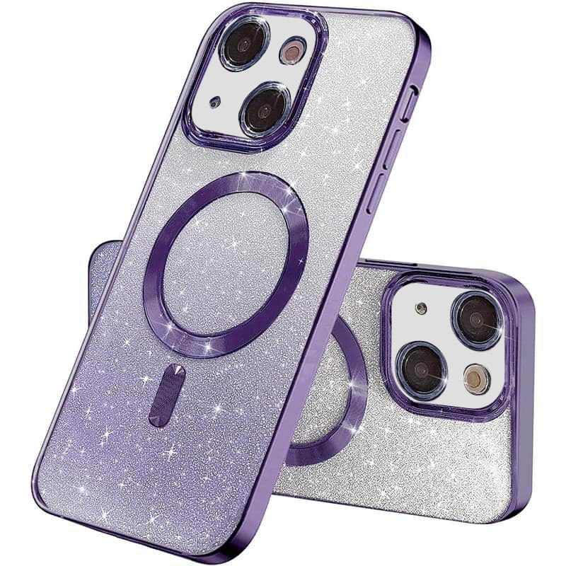 TPU чехол Delight case with Magnetic Safe с защитными линзами на камеру для Apple iPhone 15 Plus (6.7") (Фиолетовый / Purple)