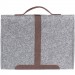 Повстяний портфель Gmakin (GS11) для Macbook Air/Pro 13/13,3 (Сірий з коричневою екошкірою) в магазині vchehle.ua