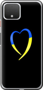 Чохол Жовто-блакитне серце на Google Pixel 4