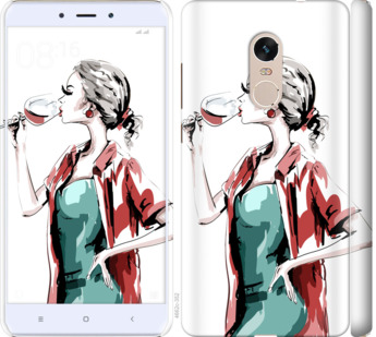 

Чехол Девушка с бокалом для Xiaomi Redmi Note 4 841646
