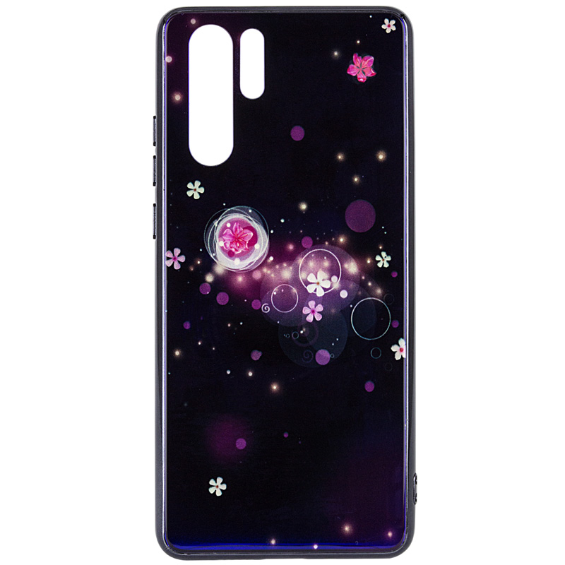 

TPU+Glass чехол Fantasy с глянцевыми торцами для Huawei P30 Pro (Пузырьки и цветы) 700175