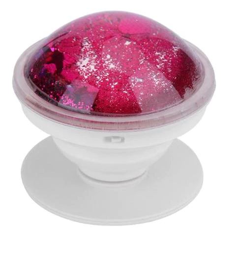 

Тримач на телефона попсокет (Popsocket) (переливчасті блискітки) (Малиновий) 681097