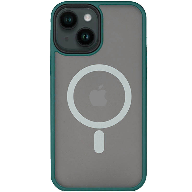 TPU+PC чохол Metal Buttons with Magnetic Safe на Apple iPhone 14 (6.1") (Зелений)