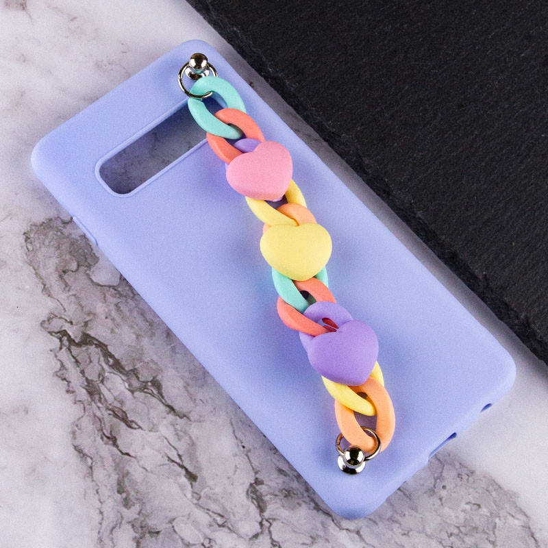 Фото Чехол Chained Heart c подвесной цепочкой для Samsung Galaxy S10+ (Lilac Blue) в магазине vchehle.ua