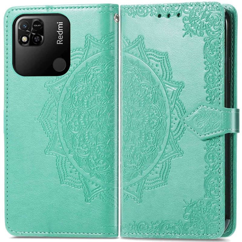 Фото Кожаный чехол-книжка Art Case с визитницей для Xiaomi Redmi 10A (Бирюзовый) на vchehle.ua