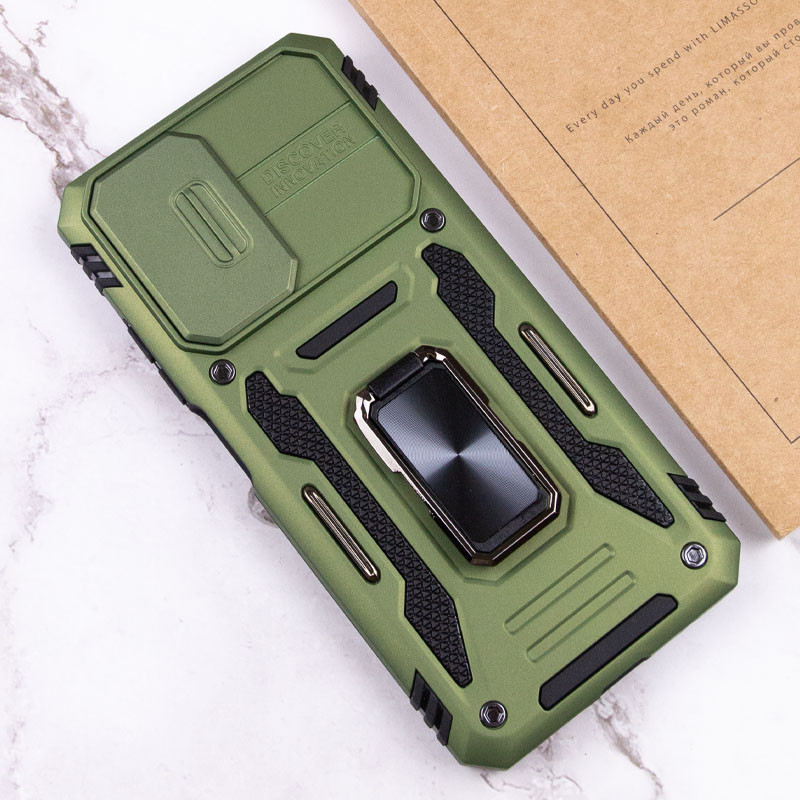 Замовити Удароміцний чохол Camshield Army Ring на Xiaomi Redmi Note 11 (Global) / Note 11S / Note 12S (Оливковий / Army Green) на vchehle.ua