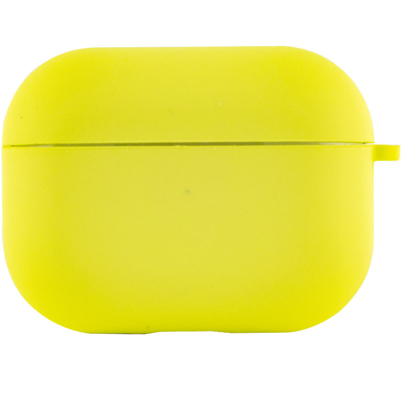 Фото Силиконовый футляр с микрофиброй для наушников Airpods Pro (Желтый / Bright Yellow) на vchehle.ua