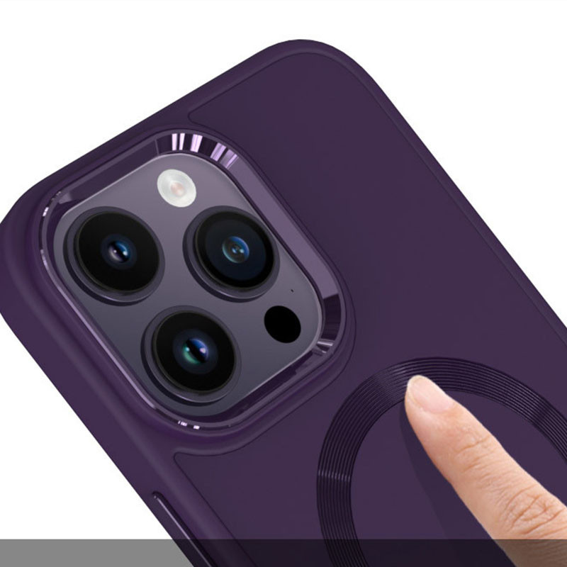 TPU чохол Bonbon Metal Style with Magnetic safe на Apple iPhone 13 Pro Max (6.7") (Фіолетовий / Dark Purple) в магазині vchehle.ua