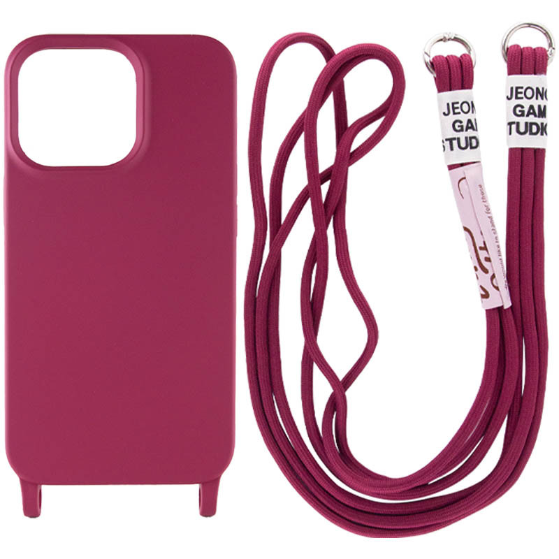 Чохол Cord case з довгим кольоровим ремінцем на Apple iPhone 14 Plus (6.7") (Червоний / Rose Red)