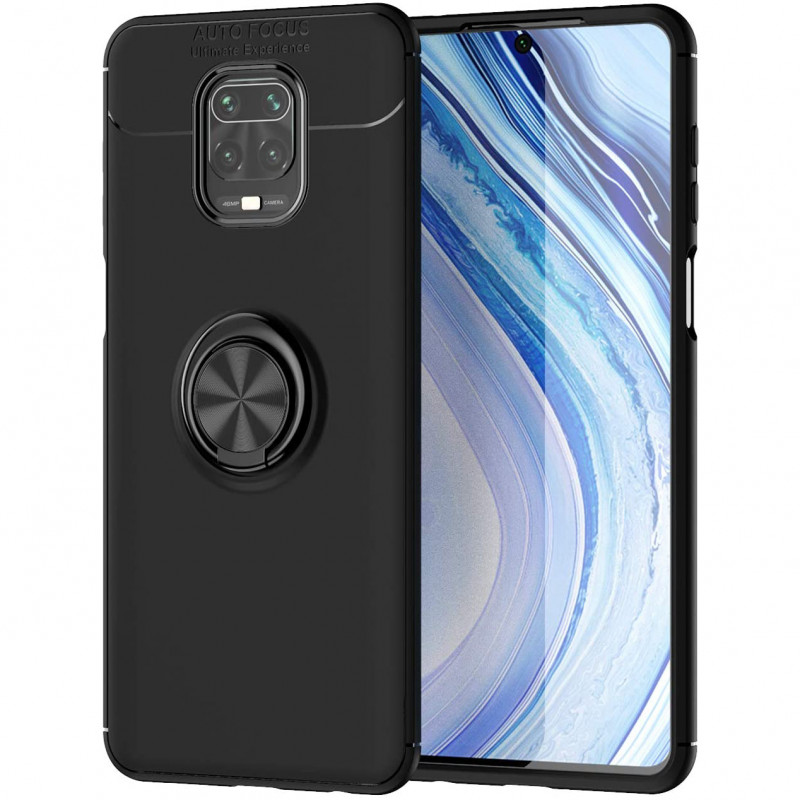 

TPU чохол Deen ColorRing під магнітний тримач (opp) для Xiaomi Redmi Note 9 Pro Max (Чорний / Чорний) 895989