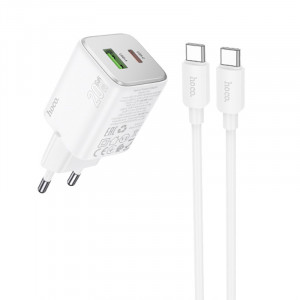 СЗУ Hoco N41 Almighty PD20W+QC3.0 (1USB-A/1C) + кабель Type-C to Type-C