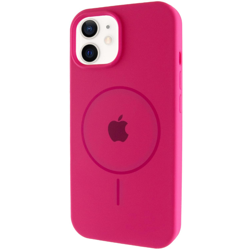 Чехол Silicone Case Full Protective (AA) with Magnetic Safe для Apple iPhone 11 Pro Max (6.5") (Малиновый / Dragon Fruit)