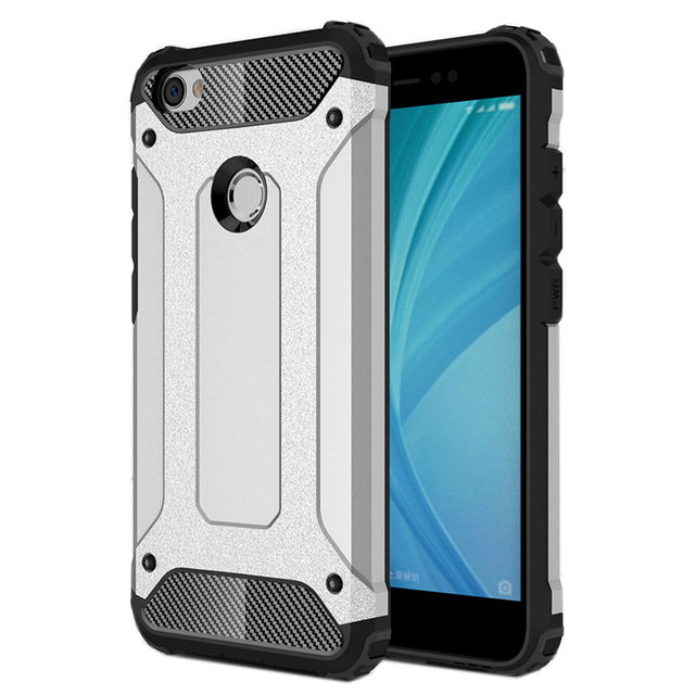 Бронированный противоударный TPU+PC чехол Immortal для Xiaomi Redmi Note 5A Prime / Redmi Y1 (Металл / Gun Metal)