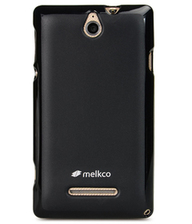 #TPU чехол Melkco Poly Jacket для Sony Xperia C (S39h) (+ мат.пленка) (Черный (Soft touch))