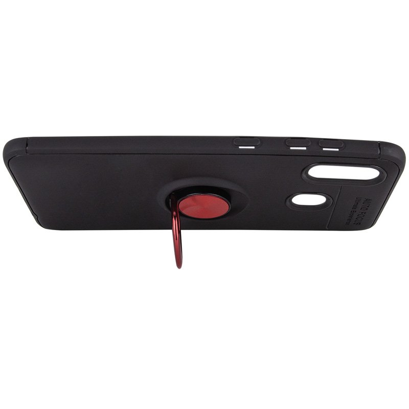 

TPU чохол Deen ColorRing під магнітний тримач для Samsung Galaxy A30 (Чорний / Червоний) 700648