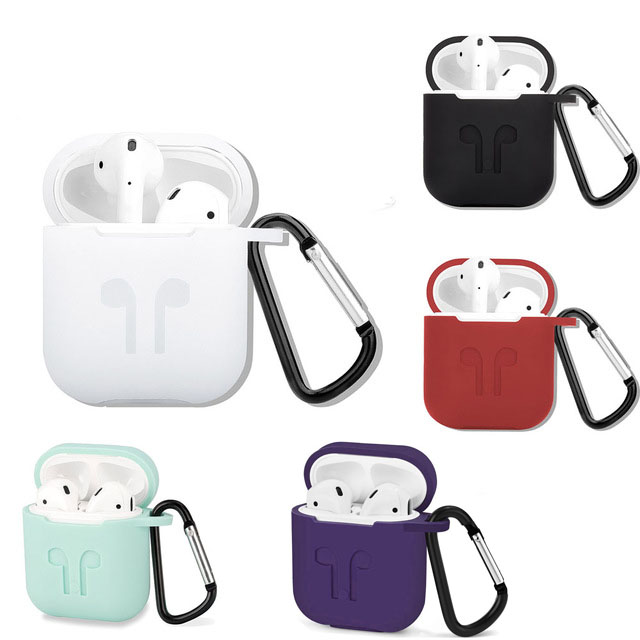 Силиконовый футляр с карабином для наушников AirPods