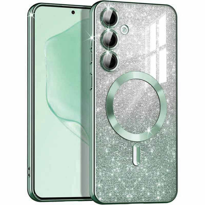 TPU чехол Delight case with Magnetic Safe с защитными линзами на камеру для Samsung Galaxy S23 FE (Зеленый / Green)