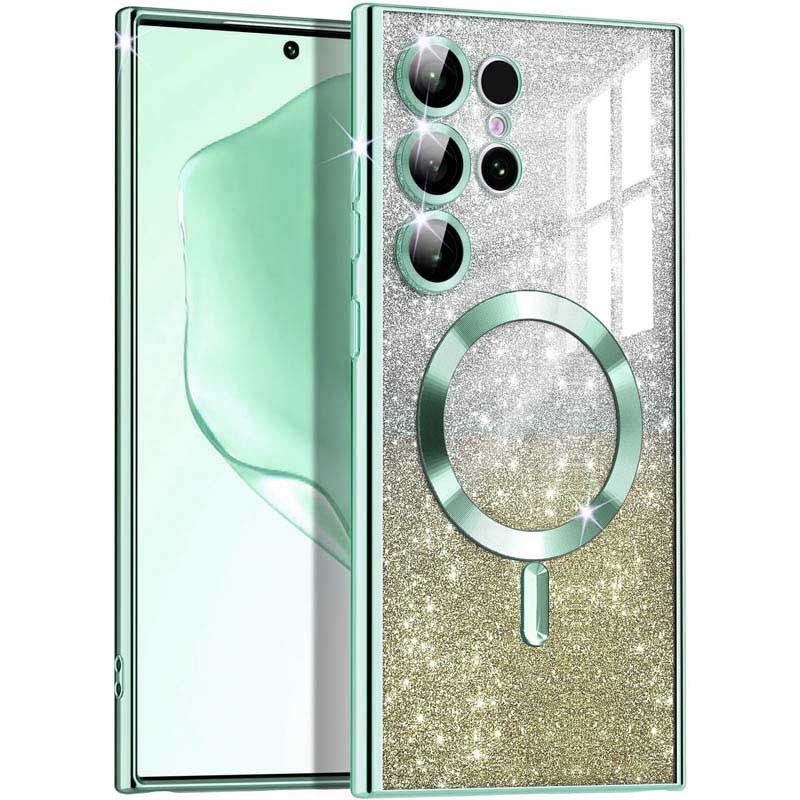 TPU чохол Delight case with Magnetic Safe з захисними лінзами на камеру на Samsung Galaxy S25 Ultra (Зелений / Emerald)