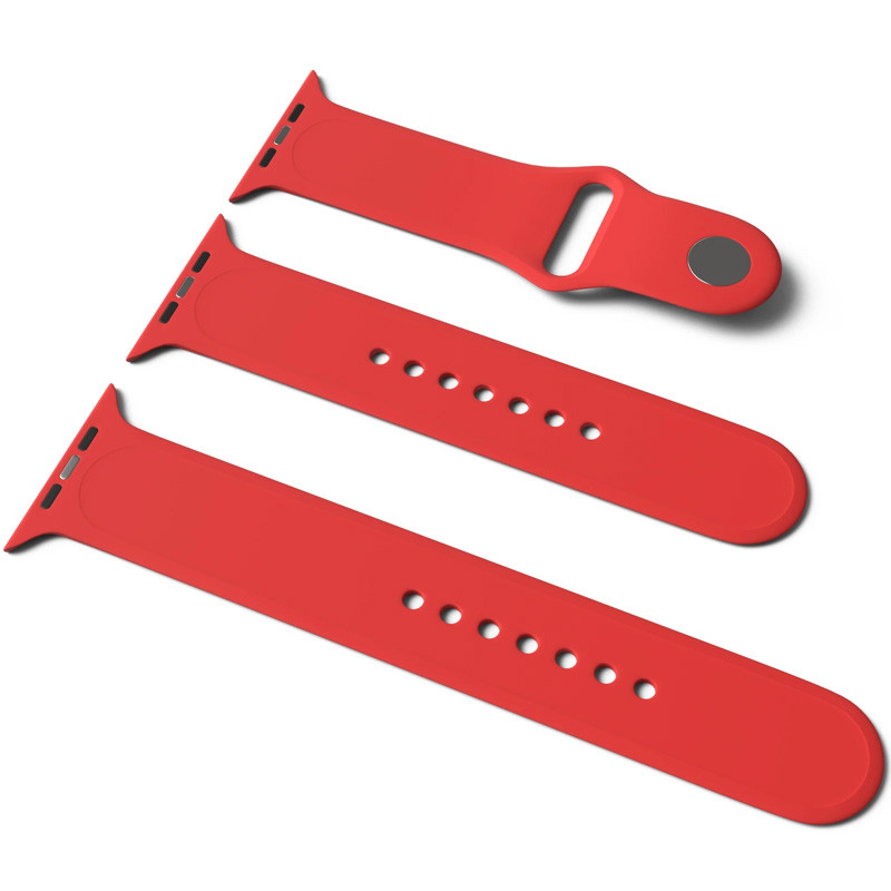 Силіконовий ремінець для Apple Watch Sport Band 42(ser.1-3)/44/45/46/49mm (S/M & M/L) 3pcs (Червоний / Red)