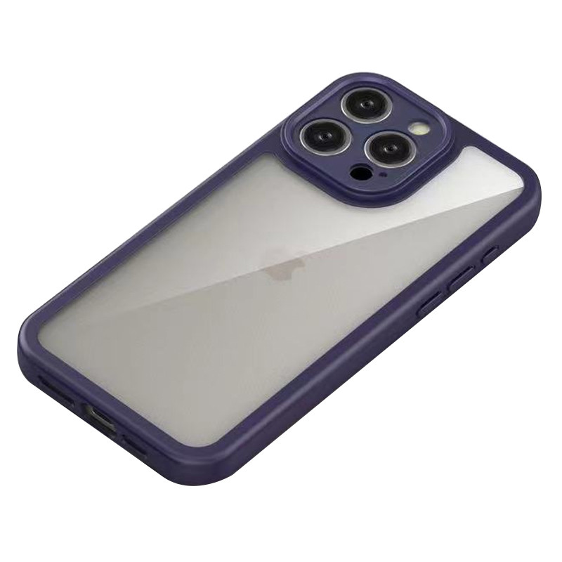 Фото TPU чехол Transparent + Colour 1,5mm для Apple iPhone 14 Pro Max (6.7") (Purple) в магазине vchehle.ua